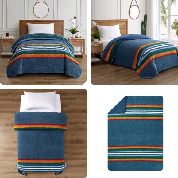 Pendleton Bedding Nwt Pendleton Sherpa Fleece Twin Blanket 66 X 92